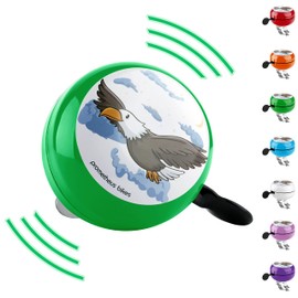 Prometheus Bicycle Bell for Children - Ding Dong Children's Bicycle Bell - Bell 60 mm - Left Mounting - Also Ideal for Balance Bike Edition 2023 (Green)