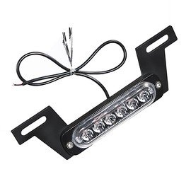 Rudyness Motorbike Tail Light Universal Motorcycle B6 Dual License Plate LED Tail Brake Light ATV Burst Flash Stop Lamp Rear Turn Signal Light Auxiliary Light (Mid License Plate Lights)