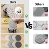BTYMS 16Pcs Grey & Linen Woven Drink Coasters Set with