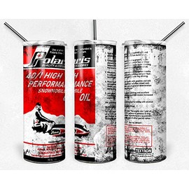 KKOANA 20oz Skinny Tumbler Cat Drinkware With Straw double Wall Oil Filter Inspired Designs (Polaris Grunge)