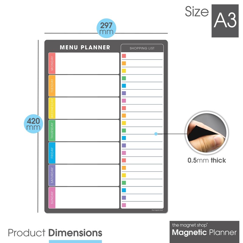 The Magnet Shop A4 Weekly Menu Planner - Dry Erase
