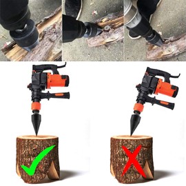 Wood Splitter Drill, Drill Cone Wood Splitter, Screw Cone Shaft with Hexagonal/Square/Round Shafts, Firewood Drill for Firewood, Wood Splitter, Drill, Step Drill (32 mm)