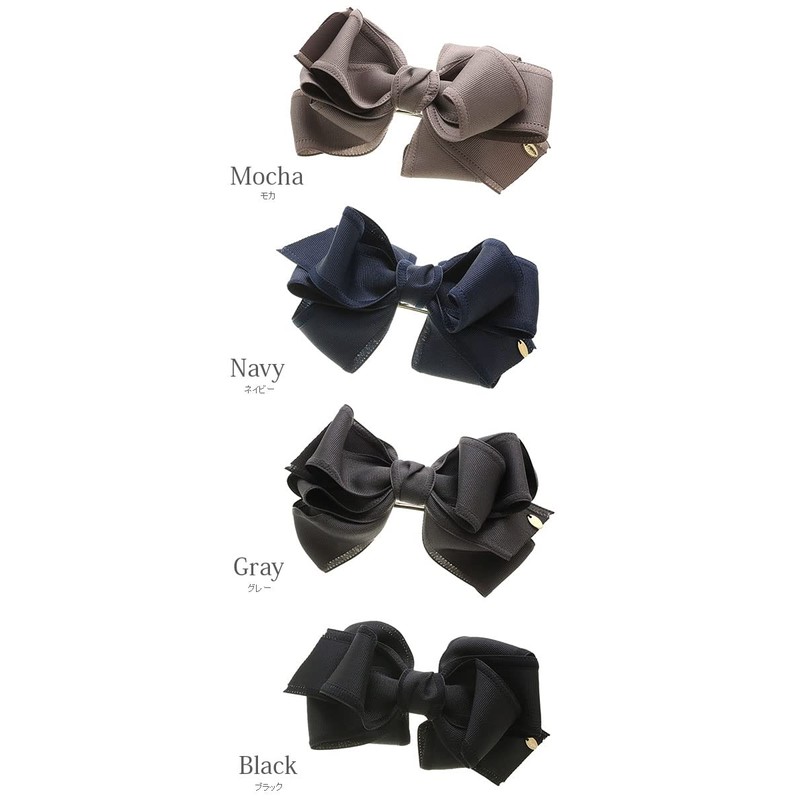 VINGTAINE H7457-BK- Volume, Ribbon, Barrette, Large Hair Clip, Mature Gift,