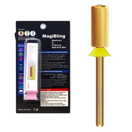 MagiBling Crystal Top Small Barrel 3/32'' Safety Tungsten Nail Drill Bits, Cross Cut teeth, Remove Gel fast, Left Right handed, Suitable for Manicure Pedicure Cuticle Gel Polishing, Grit: Extra Fine.