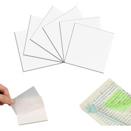 Notas adhesivas transparentes, Transparent Sticky Notes de colores extraíble y reposicionable para lectura, aprendizaje, registrar, distinguir. blanco transparente 6 paquetes de 300 hojas.