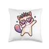 Cat Heart Shape Sunglasses Dabbing Dance Lover Throw Pillow