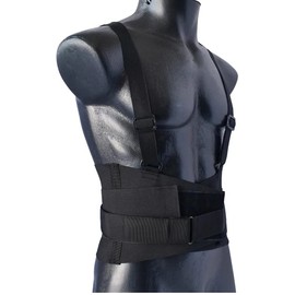 Faja lumbar de trabajo con tirantes y 3er cinturón 100 elástica ultra cómoda y resistente (Extra Grande)                                              