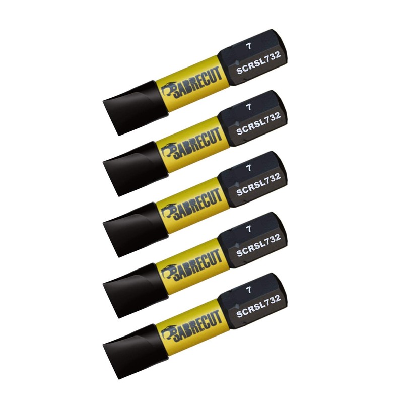 5 x SabreCut SCRSL732_5 32mm SL7 Slotted Magnetic Impact Screwdriver