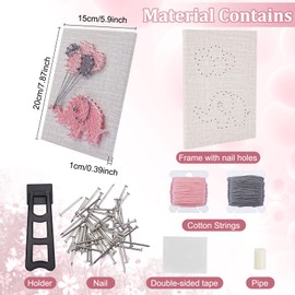WEBEEDY DIY 3D String Art Kit for Adults Beginners,Elephant Craft Kit, Include All Necessary Accessories and Frame, Home Wall Decorations Unique Gift