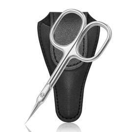 Diesisa Eyebrow Scissors, Cuticle Scissors, Extra Fine, Multi-functional Beauty Scissors, Premium Stainless Steel, Precision Tip Cuticle Scissors for Eyebrows, Nose Hair, Beard, Cuticle Treatment, PU