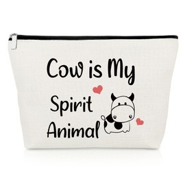 Cow Makeup Bag Funny Cow Gifts Cow Lovers Gifts Inspirational Gifts for Friend Cow Themed Gifts Animal Lover Gift Encouragement Gifts for Cowgirl Birthday Gifts Cow Gifts Cosmetic Bag Travel Pouch
