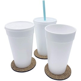 AMZ Empire Disposable Foam Coffee Cups Hot Drink Beverage To Go 20 Ounce 50/Case With Lids