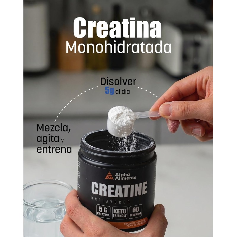 Creatina Monohidratada Micronizada en polvo sin sabor 300G Alta Pureza