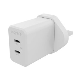ZAGG mophie USB-C Speedport 45 Wall Charger, 45 Watts, GaN, Fast Charging, Lightning Device, (White, UK Adapter)