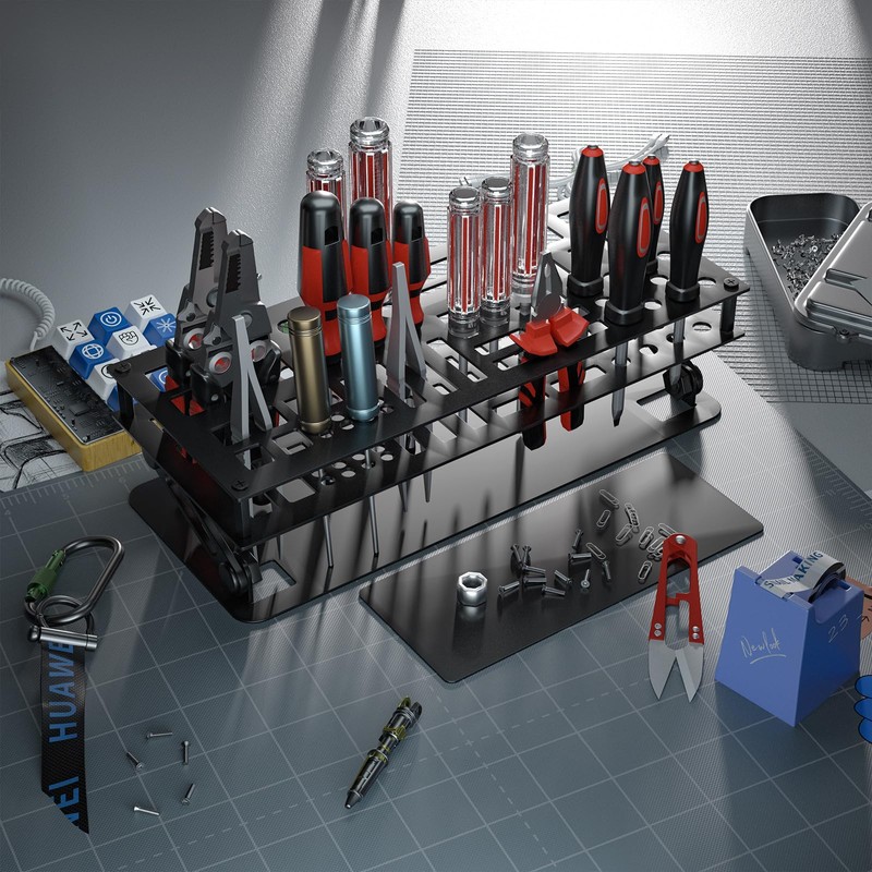Vilaxing Screwdriver Organizer Holder Screwdriver Storage Rack for Desktop, Angle