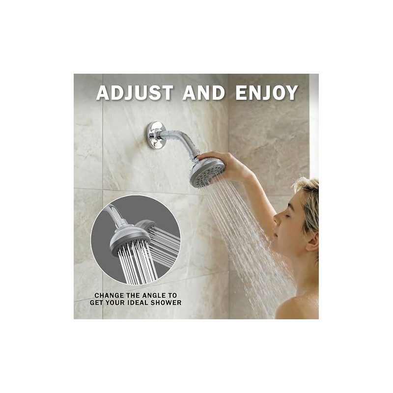 Aqua Elegante Pressure Boosting Shower Head - 3 Inch Wall