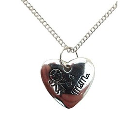 Silver Plated Necklace Mama Love Heart Charm Pendant