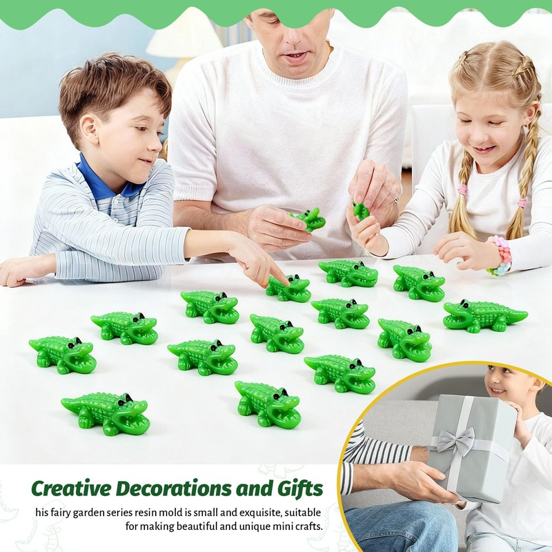 Lucxhcky 100 Pcs Small Laying Alligator Figures - Detailed Prone