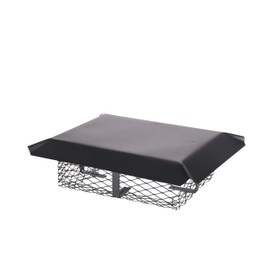 HY-C SCADJ-L Shelter Adjustable Clamp On Single Chimney Cover, Fits Outside Various Sizes of Existing Clay Flue Tile, Large, Black Galvanized Steel