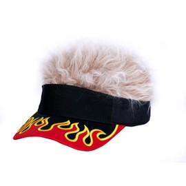 Men's Hair Visor ​Sun Hats Visor with Hair Fake Hat with Hair for Men Novelty Spiked Adjustable Baseball Caps Funny Gift