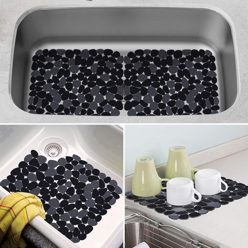 Yolife Pebble Kitchen Sink Mats, PVC Sink Protectors Mat for