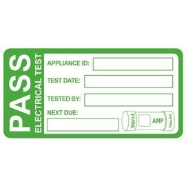 Pat Test Sticker with Fuse Rating, 1x2 inch 100pcs Pat Testing Label Pass with 10pcs Failed