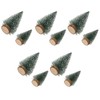 10pcs Mini Tabletop Christmas Trees Snow Frosted Pine Trees with