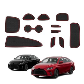 ECOZEN For Toyota Yaris 2020-2025 Non-Slip Mats Rubber Mats Door Folding Mats for Centre Console, Cup Holder, Storage Compartments, Door Rebate, Shock Absorption, Protection, Noise Absorption