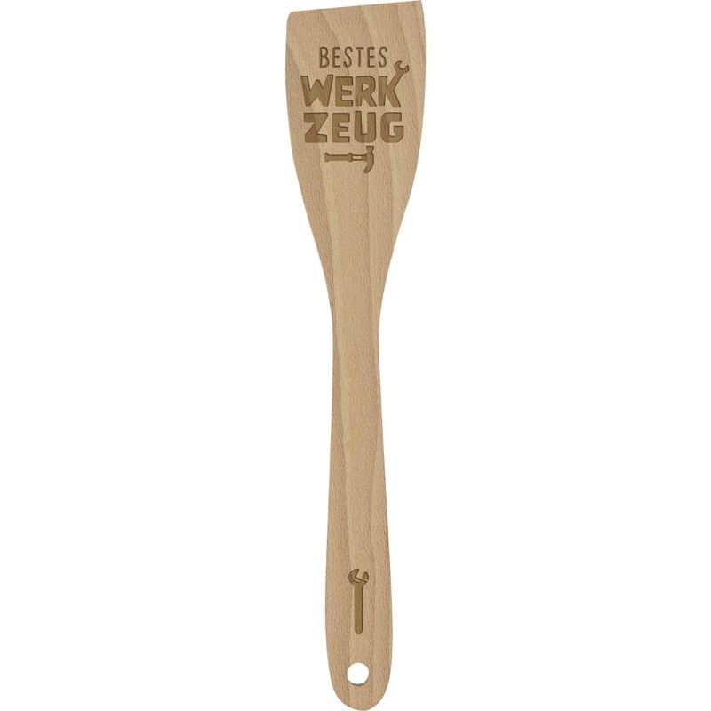 GRUSS & CO 48812 Spatula with "Best Tools" Motif Beech