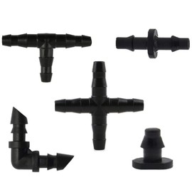 kalolary 200pcs Water Hose Connector Branch Extension Socket Irrigation Set 4/7mm Inner Diameter Can Be Used If Size Fits