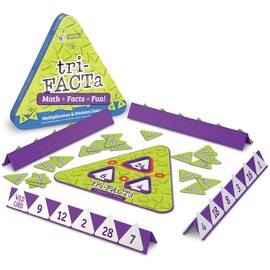 Learning Resources tri-FACTa Multiplication & Division Game, Homeschool, Math Game, 2-4 Players, 104 Piece Set, Ages 8+