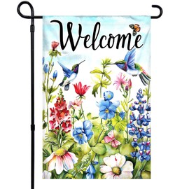 Spring Summer Colorful Floral Garden Flag for Outside 12x18 Inch Double Sided Outdoor Yard Flag Decorations for Home