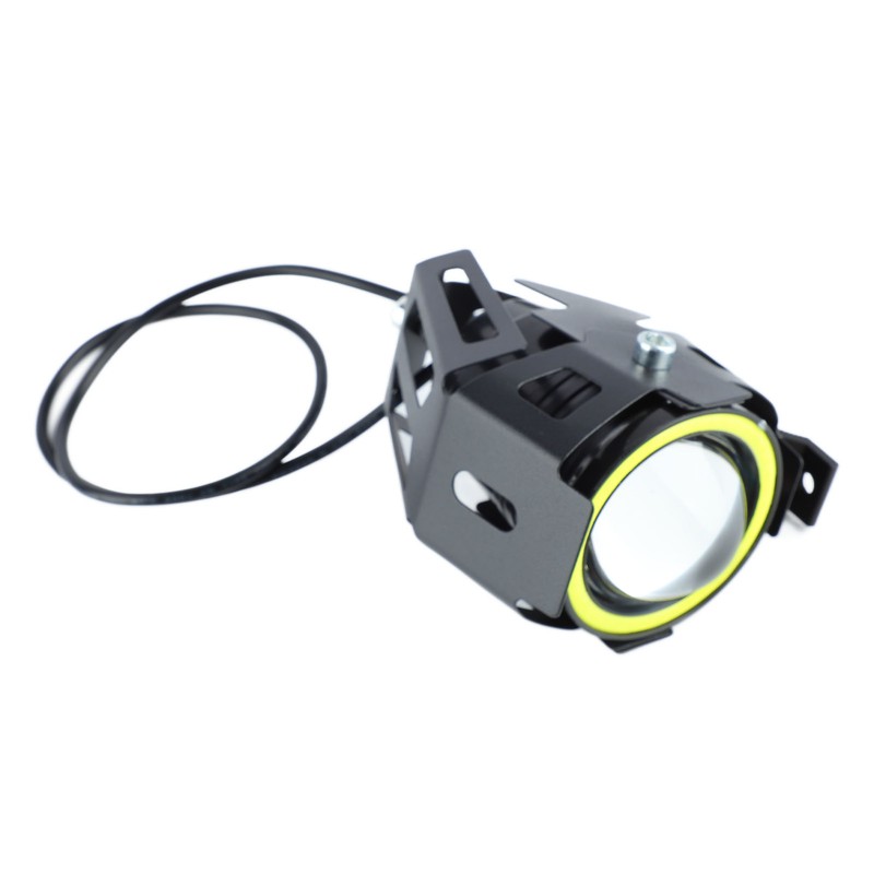 Projector Lens Motorcycle LED Headlight Front Extraposition Light Angel Eye