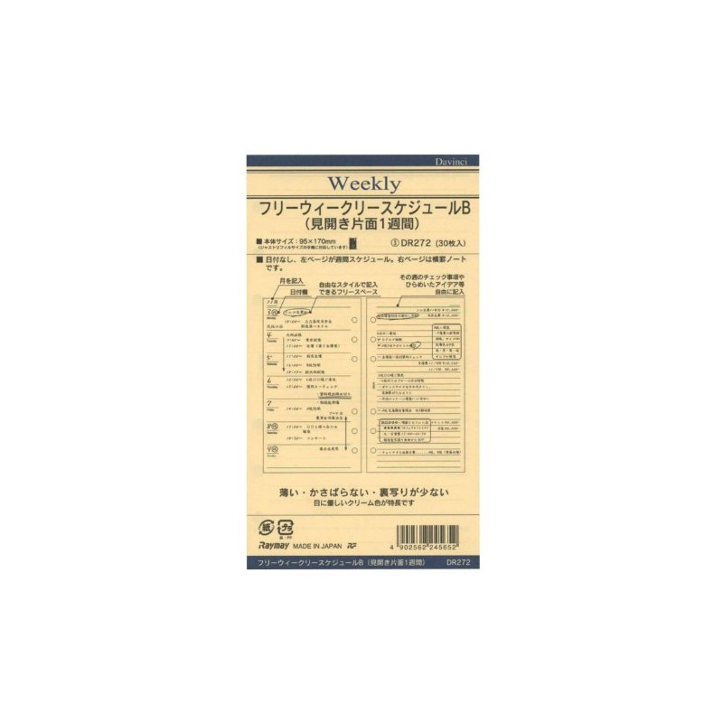 レイメイ藤井 ダヴィンチ リフィル フリーウィークリーB 聖書 DR272
