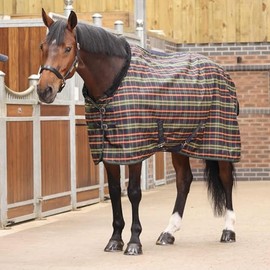 Shires Tempest Plus Lite Stable Rug - Green Tartan 6ft0