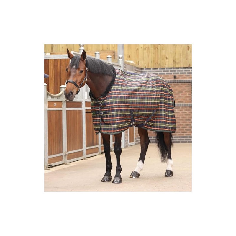 Shires Tempest Plus Lite Stable Rug - Green Tartan 6ft0