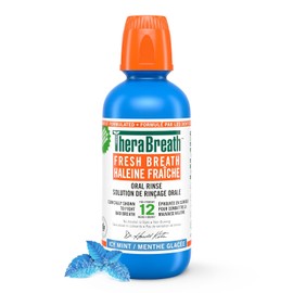 TheraBreath Fresh Breath Oral Rinse - Icy Mint | Fights Bad Breath | Certified Vegan, Gluten-Free, & Kosher | 473ml