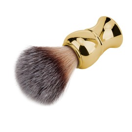 CSB Synthetic Shaving Brush - Nylon Brush Hair Knot with Bright Golden Plastic Handle - Vegan Shave Brushes for Men