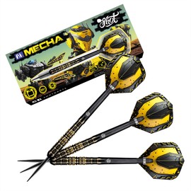 Shot! AI Mecha Steel Tip Dart Set 90% Tungsten Barrels, Front Weighted professional darts for bristle dartboard