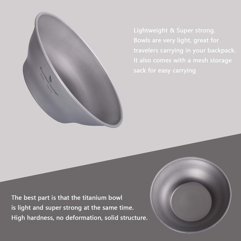 Boundless Voyage Ultralight Titanium Dish with Carry Bag Outdoor Camping