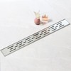 Elefloom Linear Shower Drain, Shower Drain 24 inch with Bar