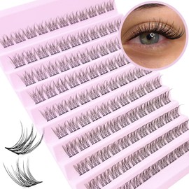 SLSXNL Lash Clusters Wispy Natural C Curl Eyelash Extension DIY 10-12MM Thin Band 110pcs Cluster Lashes,10mm 11mm 12mm False Eyelashes