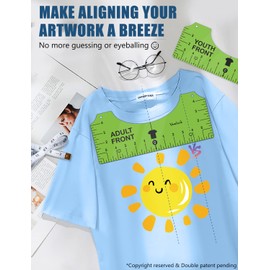 Tshirt Ruler Guide for Vinyl Alignment: T Shirt Ruler to Center Design, Tee Measurement Tools, Heat Press Accessories for Sublimation, HTV Heat Transfer Vinyl Press, Screen Printing