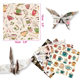 Square Origami Paper 6x6 Double Sided 50 Sheets 50 Colors 70GSM Origami Kit Japanese Chiyo Easy Fold Arts Crafts DIY Handwork Beginner Coffee