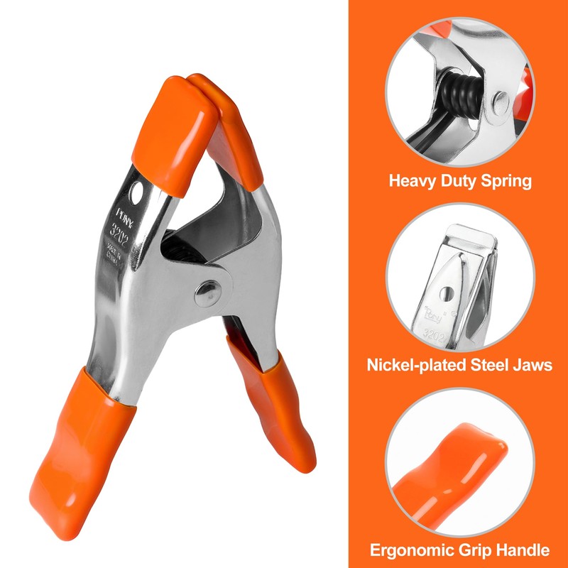 PONY 6-inch, 4-inch Heavy Duty Metal Spring Clamps Set, 2-inch,