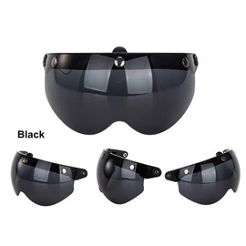 HEITIGN Helmet Visor Visor Universal 3 Snap Retro Helmet Visor Windproof Sun Half Face Motorcycle Helmets Visor (Black,Dark Brown)