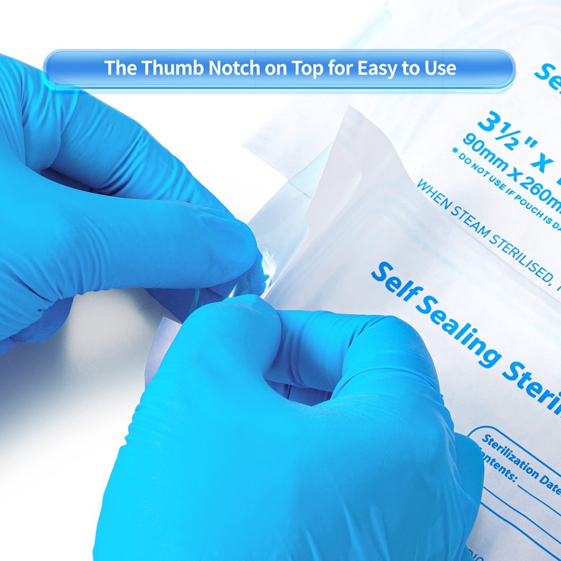 Annhua 3.5 X 6.5 Self Sterilization Pouches for Dental Offices,