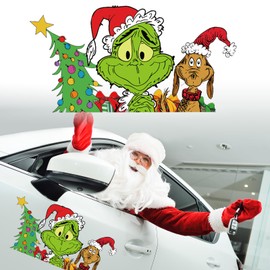 11.8x28.2 Inch Christmas Car Magnets Reflective Cartoon Christmas Refrigerator Magnets Garage Magnet Decals Gift for Car Home Refrigerator Garage Door Christmas Holiday Decorations