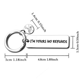 Nimteve Gifts For Him Her Boyfriend Gifts From Girlfriend Keyring Wife Gifts From Husband Key Ring Valentine Day Gift Christmas Birthday Gifts Anniversary (I'm Your No Refunds)