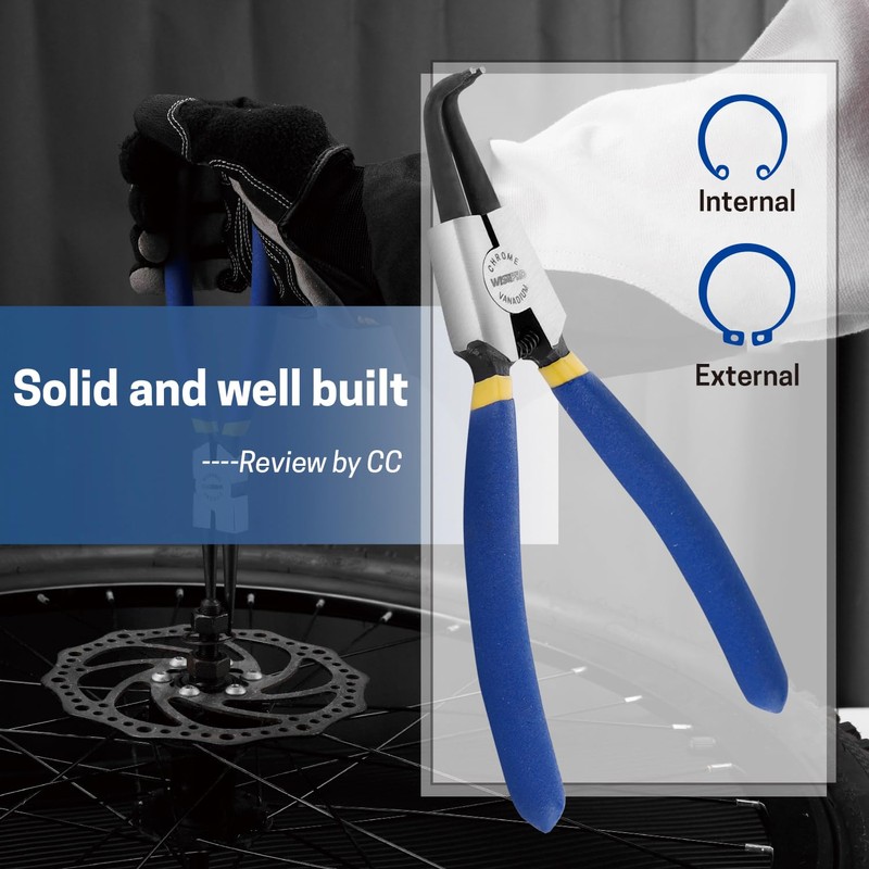 7 Inches Snap Ring Pliers, External Circlip Pliers with Bent